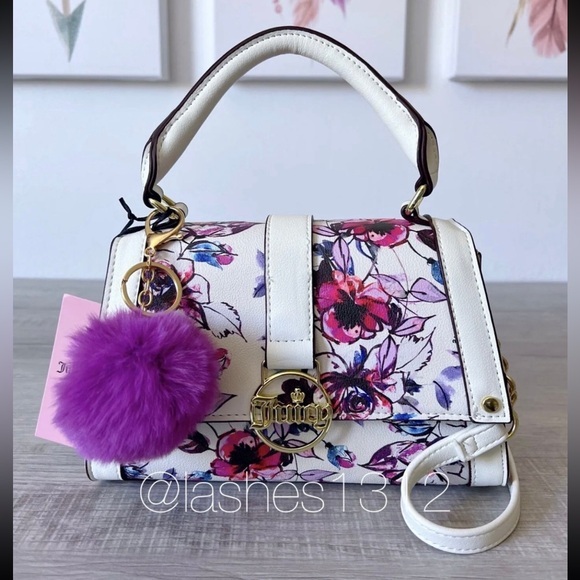 Juicy Couture Handbags - JUICY COUTURE Bag Fancy Flap Crossbody - White Floral